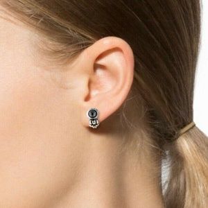 LAGOS Hematite and Pearl Sterling Silver and 18K Yellow Gold Stud Earrings